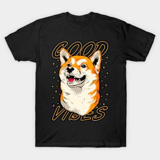 Playful Shiba Inu Spreading Good Vibes T-Shirt